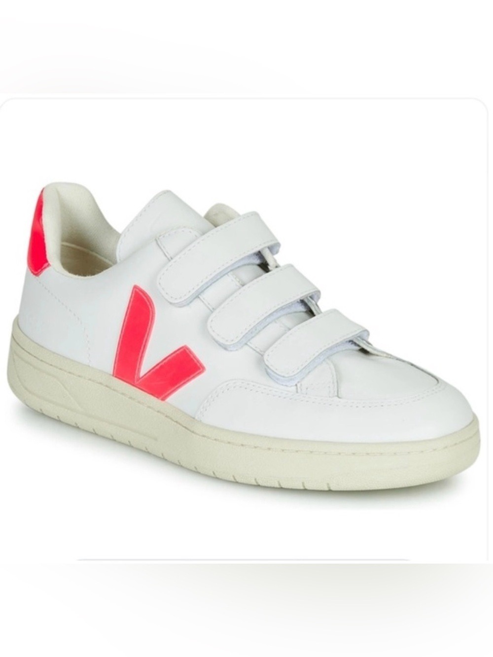 Veja vevalock 3-Lock Leather White Fluo Pink orange Sneakers size 7
